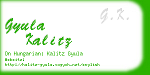 gyula kalitz business card